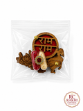Ram Ram Wooden Mor Pooja Roli Chawal Set