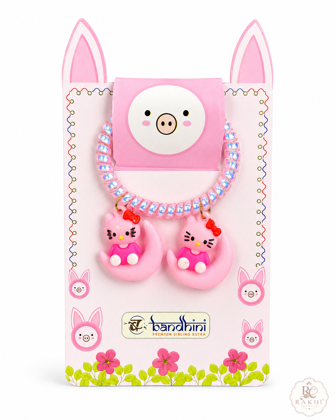Cute Kitty Moon Kids Bracelet Rakhi