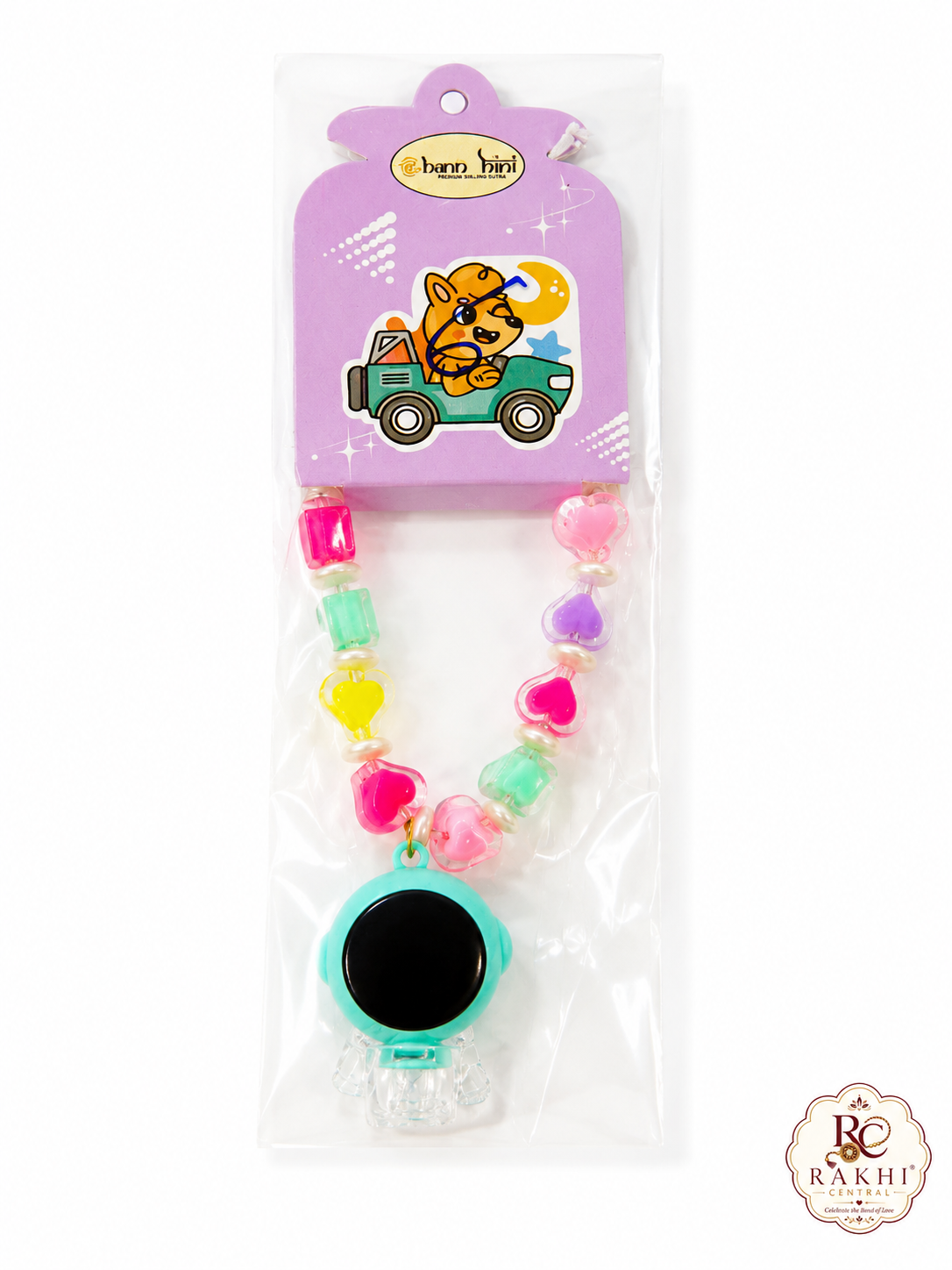 LED Astronaut Bracelet Rakhi with Colorful Beads