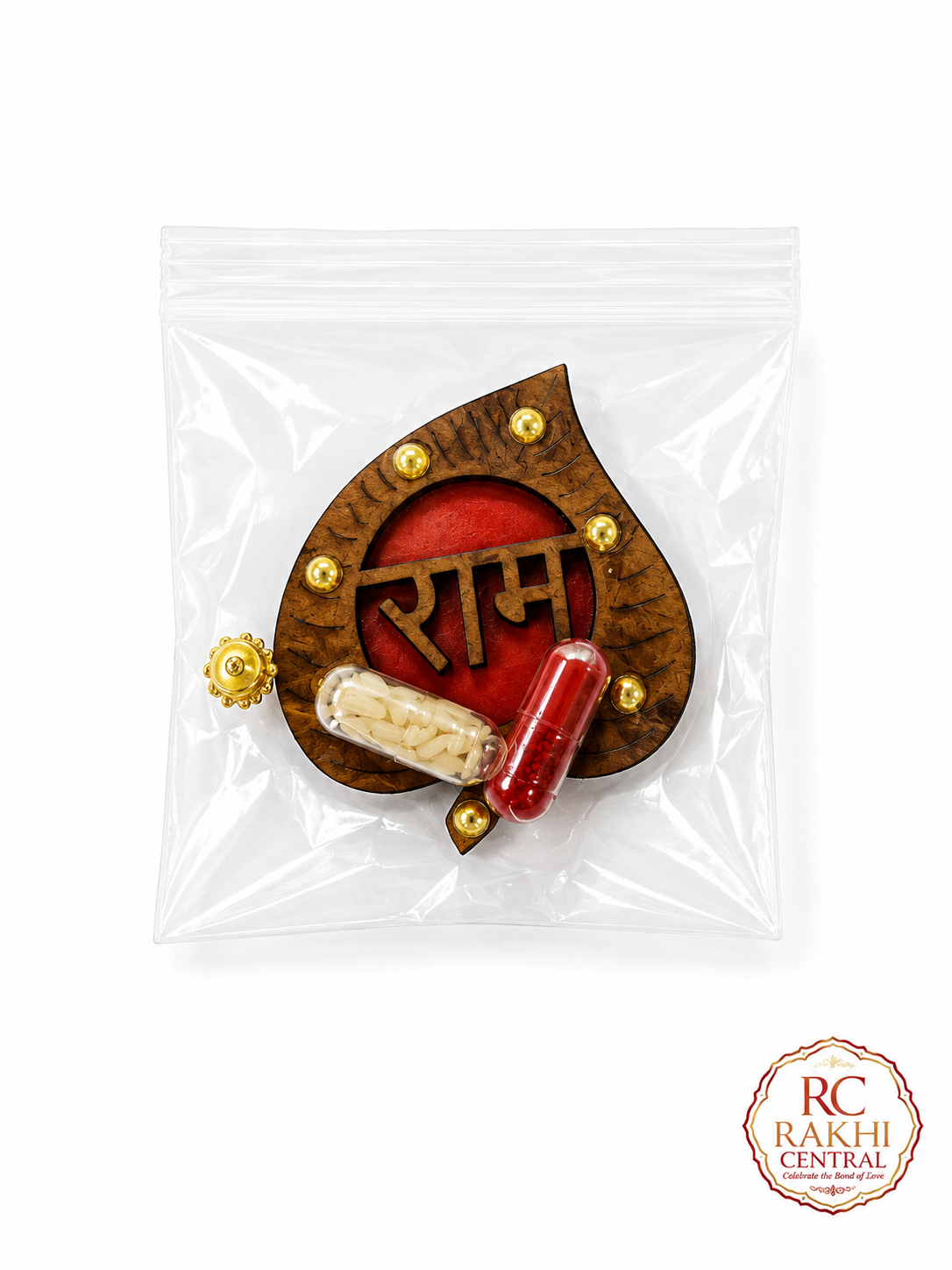Ram Paan Wooden Roli Chawal Tilak Set