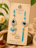 Designer Peacock Feather Bhai Bhabhi Lumba Rakhi Set