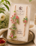 Pastel Floral Jhumki Bhaiya Bhabhi Rakhi Set with Designer Lumba
