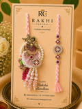 Radha Krishna Bhaiya Bhabhi Rakhi Set with Pearl Lumba