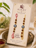 Rudraksha Evil Eye Bhaiya Bhabhi Bracelet Rakhi Set