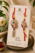 Premium Peacock Zari Embroidered Rakhi Pair
