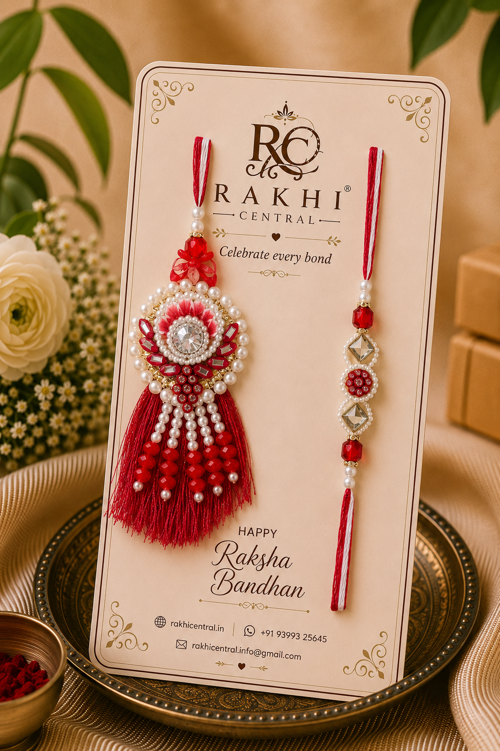 Regal Crystal Pearl Bhaiya Lumba Set