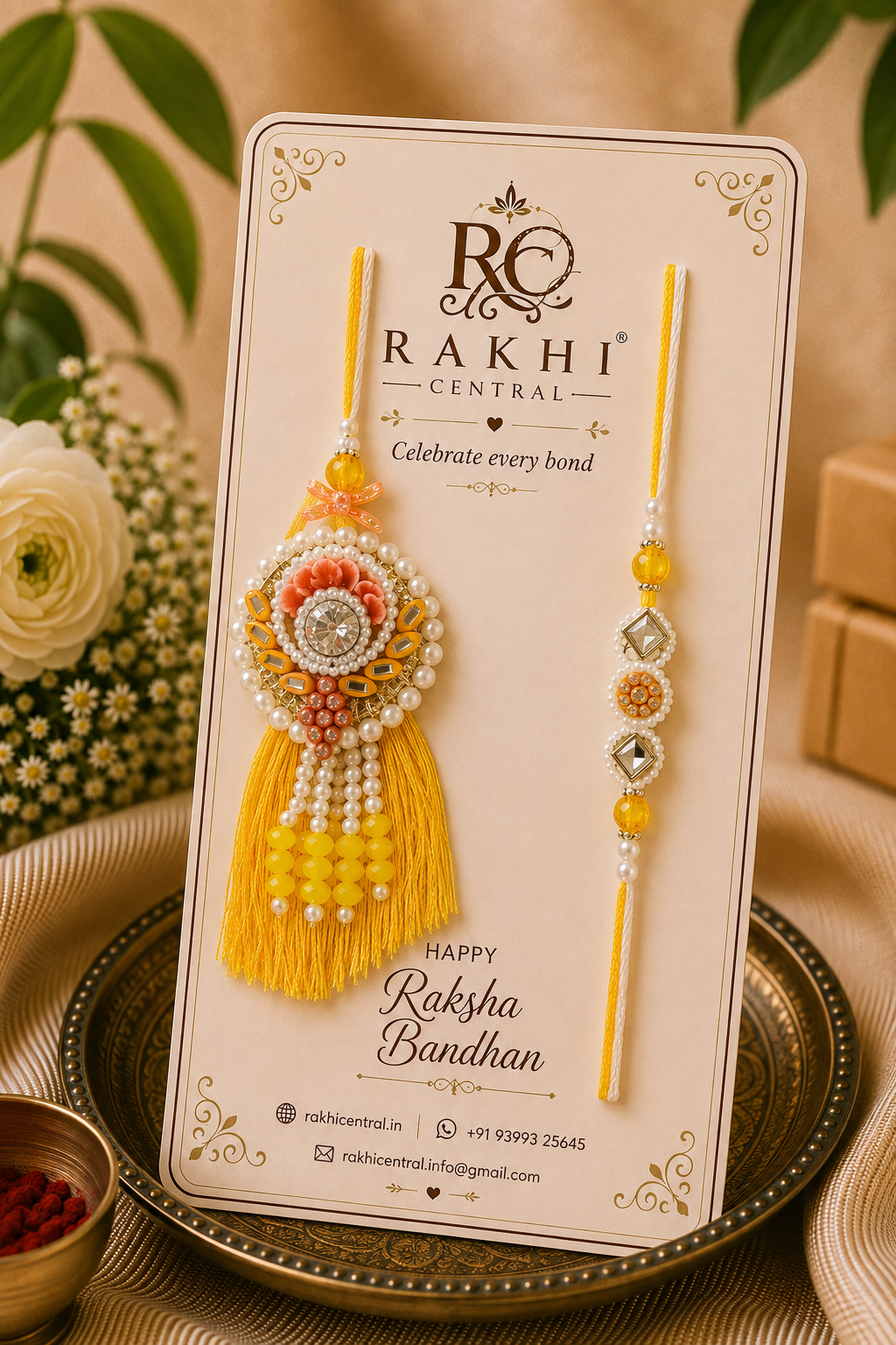 Regal Crystal Pearl Bhaiya Lumba Set