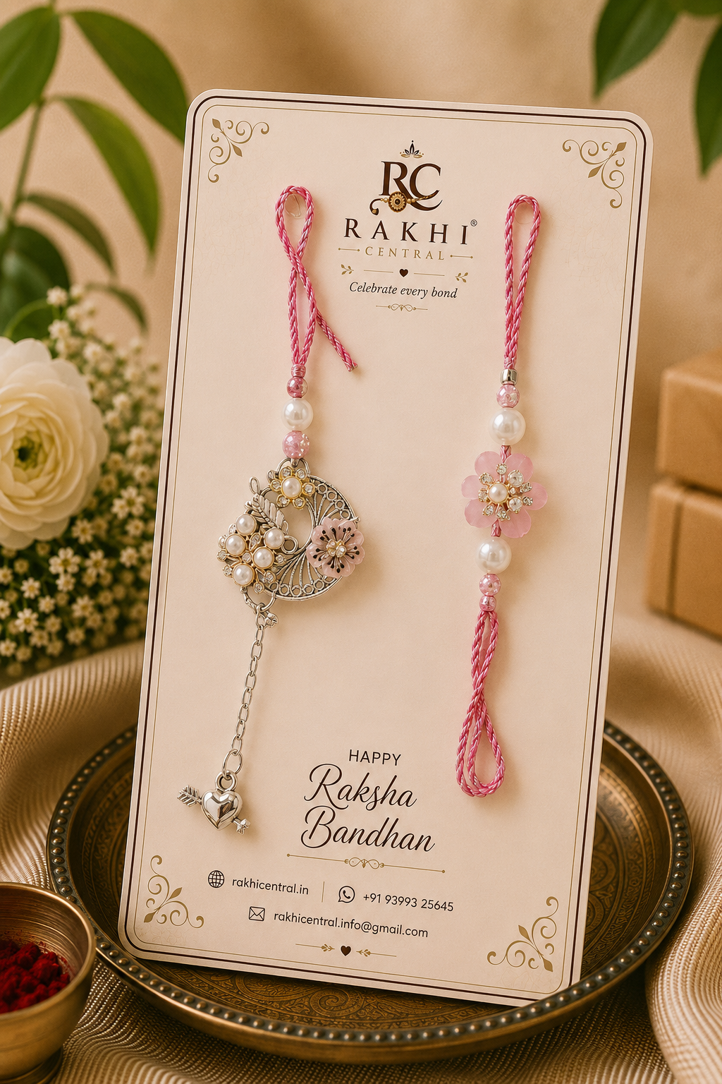 Blush Floral Charm Bhaiya Lumba Set