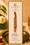 Premium Kundan Bar Rakhi with Mirror Stone Accents