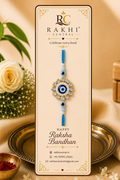 Premium Evil Eye Rakhi with Crystal Stone Detailing