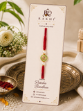 Premium Floral Meenakari Round Rakhi with Pearl Beads