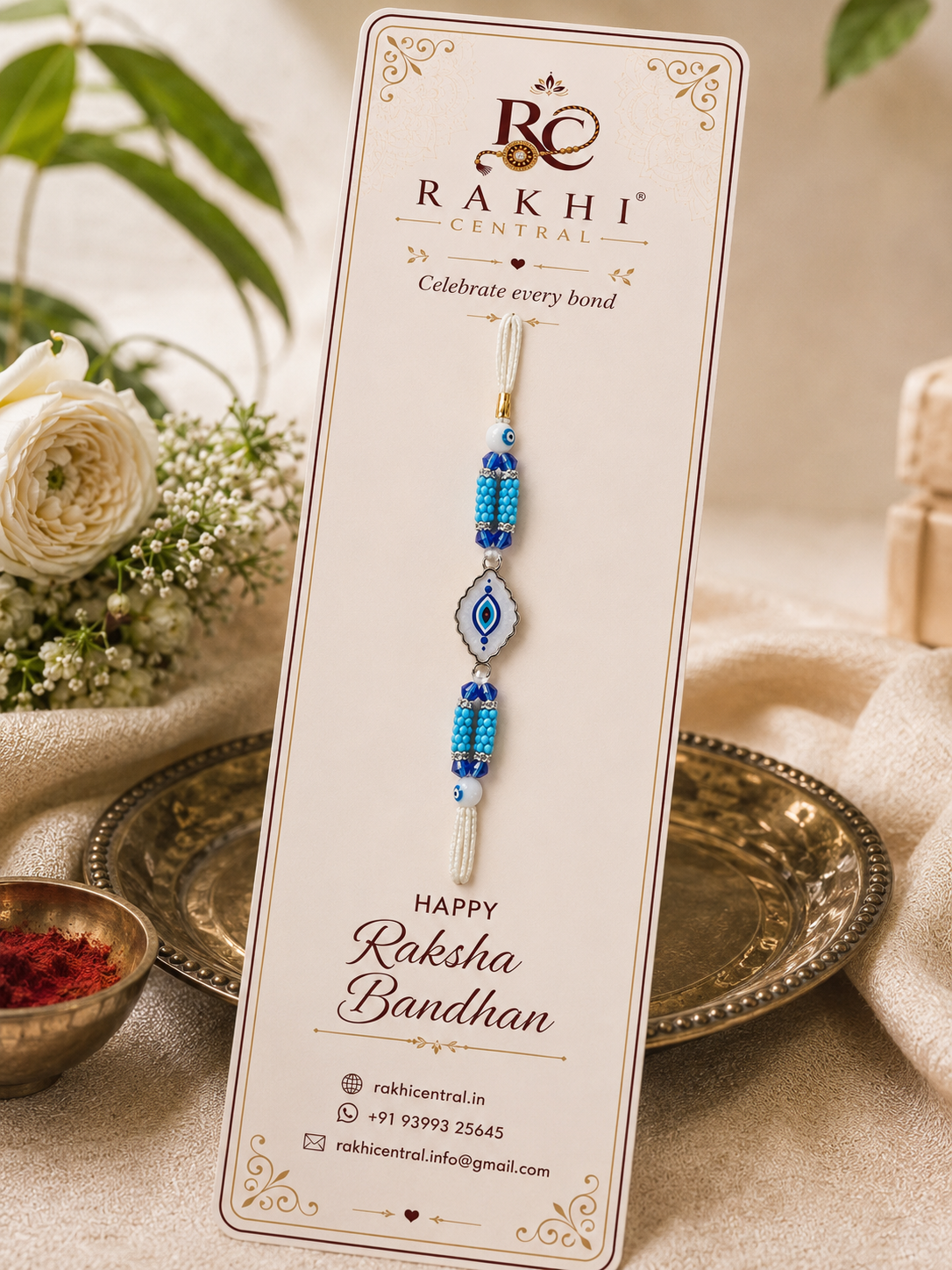 Evil Eye Beaded Designer Rakhi
